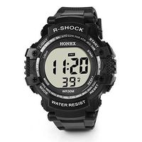 XGUMAOI Men's LED Luminous Wrist Watch Waterproof Digital Quartz Military Luxury Sport Date Watches (Black)