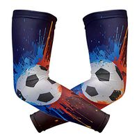 WXLIFE Football Soccer Ball Sport Galaxy Sun Uv Protection Sport Arm Sleeves for Men Women Kids Running Basketball Cycling Arm Warmer Sleeves 1 Pair