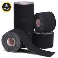 TOBWOLF 6PCS Kinesiology Tape, 2"x5.5yd / 5cmx5m Elastic Cotton Physio Tape, Breathable Therapeutic Sports Tape Pain Relief & Muscle Support for Neck, Back, Shoulder, Knee, Joint - Black
