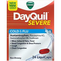 DayQuil Severe Daytime Cough, Cold & Flu Daytime Relief, 24 LiquiCaps (Pack of 2)