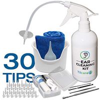 Ear Wax Removal Tool by Tilcare - Ear Irrigation Flushing System for Adults & Kids - Perfect Ear Cleaning Kit - Includes Electric Vacuum Removal Tool, Basin, Syringe, Curette Kit, Towel and 30 Tips