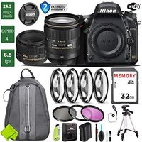 Nikon D750 DSLR Full Frame Camera with 24-120mm VR Lens & 50mm f/1.4G Lens + 4 Piece Macro Close-Up Set + 3PC Filter Kit (UV FLD CPL) + Tripod + Backpack + 2 Year Extended Warranty