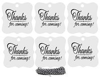 Thank You for Coming Printed Gift Tags 2 x2" - 24pack (White/Black)