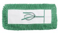 M2 Professional STATIC-H Dust Mop Head, Key Hole (Tie-On) Backing, 48-Inch x 5-Inch - Green - Case of 6 - For Industrial Commercial & Home Uses, Perfect for Hardwood, Laminate, Concrete, etc.