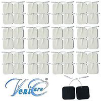 VeniCare 2" Square TENS Unit Electrodes 2x2 50 Pack TENS Unit Electrode Pads for TENS Massage EMS Palm Echo