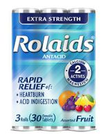 Rolaids Extra Strength Tablets, Fruit, 3 Count (Pack of 12)