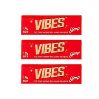 Vibes Rolling Papers 1.25 Inch Size 3 Pack of Booklet 50pc Each Natural Hemp and Arabic Gum Chlorine Free, Hemp, Rice and Ultra-Thin (Hemp)