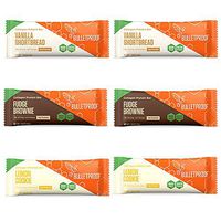 Bulletproof Collagen Protein Bars 6 Pack, Variety, 2 Fudge Brownie, 2 Lemon Cookie, 2 Vanilla Shortbread