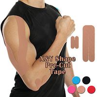 CFR Pro Sport Tapges Elastic Pre-Cut X & Y Shape Medical Grade Muscle Bandage Elbow Arm Shoulder Support Straps Injuries Recovery Water Resistant Pain Relief Tap for Athletes Beige,5 Pcs