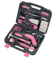 Apollo Tools DT0773N1 Household Tool Kit, Pink, 135-Piece, Donation Made to Breast Cancer Research