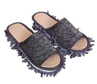Black Temptation [Grey] Creative Detachable Mop Slippers Floor Cleaning Slippers