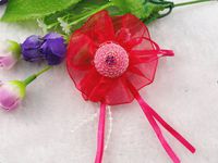 12pcs Shawang Small Yarn Bud Bow Flowers Wedding Decoration Appliques-(upick ) (Rose)