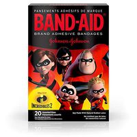 Band-Aid Brand Adhesive Bandages for Minor Cuts and Scrapes, Featuring Incredibles 2 Characters for Kids, Assorted Sizes 20 ct