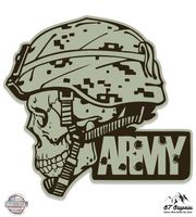 GT Graphics Army Helmet Skull Military - 5" Vinyl Sticker - for Car Laptop I-Pad - Waterproof Decal
