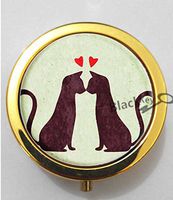 BlackKey Animal Cat Silhouette 3-Compartment Decorative Pocket Gift Box Case Organizer for Pill, Color 2 -446