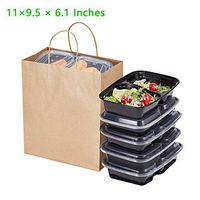 Kraft Paper Bags with Handles Bulk, 9.5X6.1X11 Inches Medium Gift Bags, Grocery Bags,Brown Paper Shopping Bags,Party Bags, Retail Bags, Merchandise Bag 50PCS/200PCS