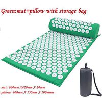 Ting room Massager Cushion Massage Yoga Mat Acupressure Relieve Stress Back Body Pain Spike Mat Acupuncture Massage Yoga Mat with Pillow,Green