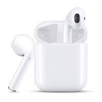 Bluetooth 5.0 Earbuds Earphones Stereo Sports Earphones Earbuds Noise Cancelling and Waterproof Headsets with Built-in Mic Portable Charging Case for Android Headset (White)