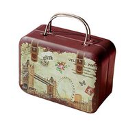 Rectangle Cute Pill Boxes Candy Metal Case Storage Box, Brown