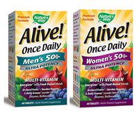 Nature's Way Alive! Once Daily Men's and Women's 50+ Ultra Potency Multi-Vitamin - 60 Tablets (1 Bottle Each Bundle, Total 2 Bottles)