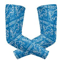 Detroit Lions Cooling Arm Sleeve (Pair) - Elbow Brace Support Sun UV Protection for Men & Women - Sports Sleeves for Basketball Baseball Softball Volleyball