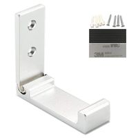 Foldable Headphone Holder, Aluminum Wall Mount Hook, Hold up to 20KG with Screws, 1KG with 3M Adhesive (1p Silver)