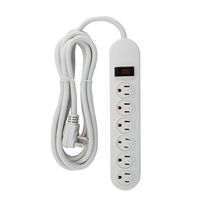 Uninex PS089WT Flat Plug 6 AC Outlet Heavy Duty Power Strip with Twist Lock, 14/3 AWG, ABS, UL Listed, White, 9-Foot