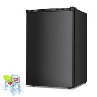 Kismile 3.2 Cu.ft Upright Freezer with Compact Reversible Single Door,Removable Shelves Free Standing Mini Freezer with Adjustable Thermostat for Home/Kitchen/Office (Black, 3.2 cu.ft）
