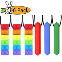 Chew Necklace by GNAWRISHING 6Pack(Diamond and Rainbow) - Perfect for Autistic, ADHD, SPD, Oral Motor Children, Kids, Boys, and Girls (Tough, Long-Lasting)