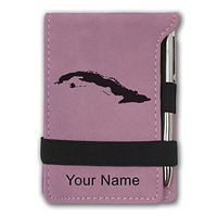 Mini Notepad, Country Silhouette Cuba, Personalized Engraving Included (Pink)