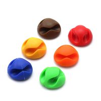 ZRM&E 6pcs Self-Adhesive Cable Clips Colorful Silicone Desk Wall Wire Cable Fixer Organizer Car Wire Tie Clamp Holder