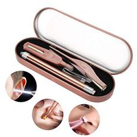 Ear Cleaner Set, 3 in 1 LED Earpick Ear Spoon Ear Cleaner Set Earwax Nasal Removal Tweezers