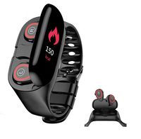 Smart Watch Dual Wireless Bluetooth Earbuds 2 in 1 IP67 Waterproof Touch Scree Smart Sport Bracelet Fitness Trackers Heart Rate Blood Pressure Monitor for Android & iOS Long Standby