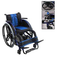 GHzzY Lightweight Folding Wheelchair - Driving Medical - Leisure & Sports Wheelchair - Multifunctional Transport Wheelchair - 14 Inch Seat