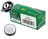 Sony 317 (SR516SW) 1.55v Silver Oxide (0% Hg) Mercury Free Watch Battery - Made in Japan x 10 Pieces