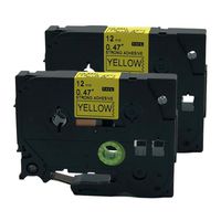 QPMY 2 Pack Compatible for Brother P-Touch Laminated TZe TZ Label Tape Cartridge 12mm x 8m (TZ-S631 TZe-S631 Extra Strength Black on Yellow)