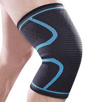 Veadoorn Professional Knee Pads Breathable Elastic Knee Support Knee Sleeve Brace Fitness Sports (Blue, L)