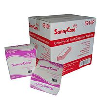 SunnyCare #5910P 10000/CS Premium Tall Fold Paper Dispenser Napkins 7"x13-1/2"