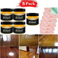 Mytunes Wood Seasoning Beewax, 5 Pack Natural Traditional Beeswax Polish for Furniture & Wood, Furniture Care Complete Solution, Wood Floor Furniture to Beautify & Protect
