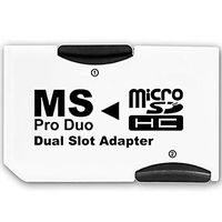 Dual MicroSD MicroSDHC to MS PRO DUO Adapter. Converts Two MicroSD or MicroSDHC Cards To MS PRO DUO