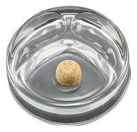 Skyway Clear Tobacco Pipe Ashtray with Cork Knocker and 2 Pipe Stand Large - Heavy Duty Glass