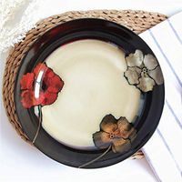 AXZHYX Bowl Ceramic Bowl Color Vintage Flower Salad Plate Steak Pizza Tray Noodles Rice Tableware 27.5x3cm Hotel Tableware Home Noodles Boiled Fish Soup Bowl
