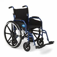 Medline Hybrid Wheelchair + Transport Chair with Removable Desk-Length Arms and Swing-Away Leg Rests, 16” Seat