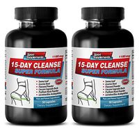 Weight Loss Detox Cleanse - 15 Days Cleanse Super Formula - 1180MG - psyllium Husk Powder - 2 Bottles 60 Capsules