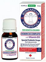 BIOAMICUS COMPLETE Infant & Toddler Probiotic Drops with VITAMIN D3 - 10mL, 50 DOSES