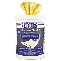 SCRUBSWIPES 91970 Stainless Steel Cleaner Towels, 9 3/4 x 10 1/2, 70 Wipes/Pack, 6 Packs/Carton