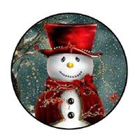 48 Christmas Snowman Red !!! ENVELOPE SEALS LABELS STICKERS 1.2" ROUND