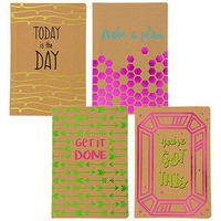 Retro Design Notebooks with Kraft Paper Covers with Foil Accents