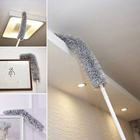 Furein Best Microfiber Duster with Extension Pole Reach 50" - 70", Flexible, Bendable, Extendable for Interior Roof, Ceiling Fan, Cobweb Duster, Large Microfiber Head - Wet or Dry Use Gray