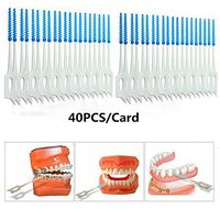 Bbshop 40pcs/Card Soft Plastic Massage Gums Gingival Interdental Brush Massage Toothpick Toothbrush Floss Dental Flosser Pick Tooth Clean Tool